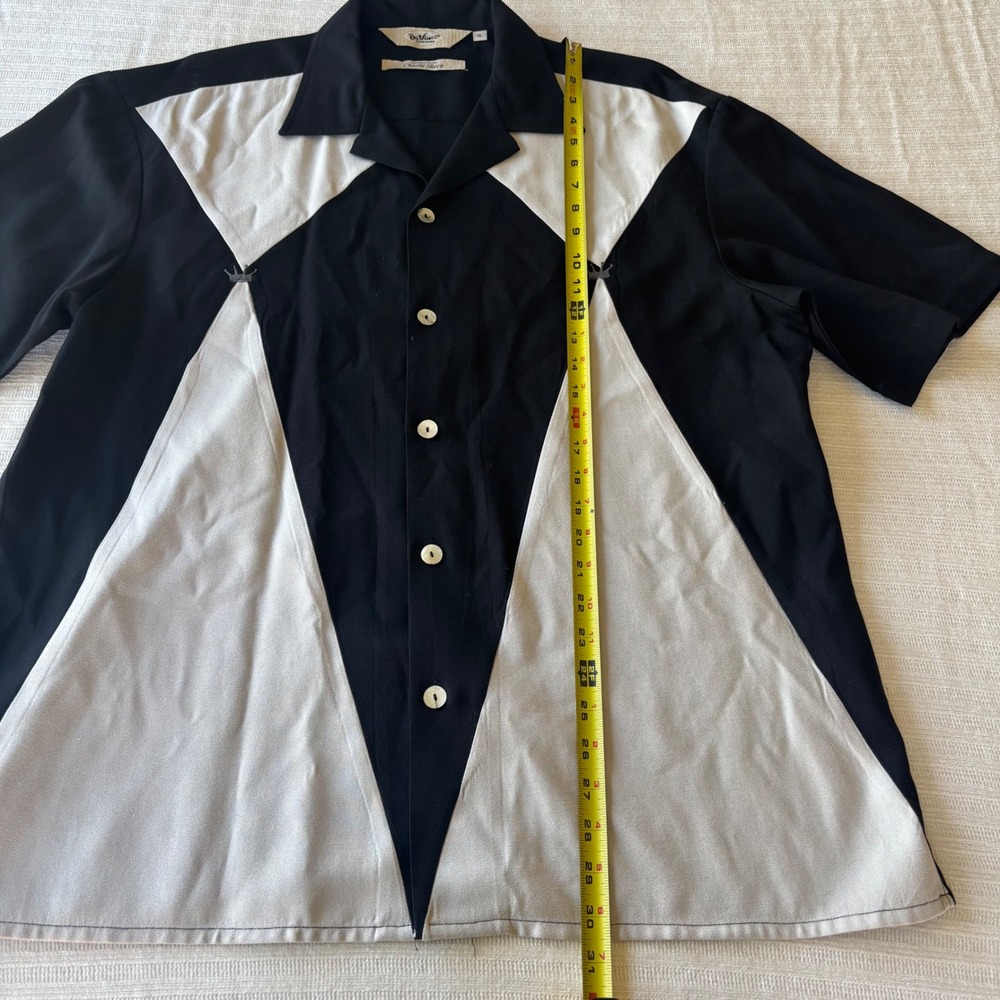 DaVinci California Charlie Sheen Signature Series Bowling Shirt Black White XL - Picture 9 of 11